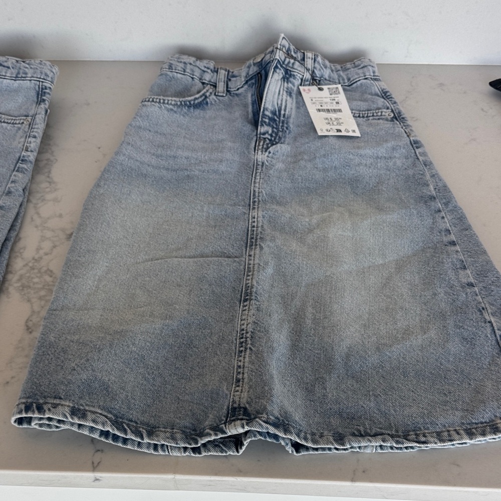 Zara Kids Light Blue Denim Maxi Skirt
